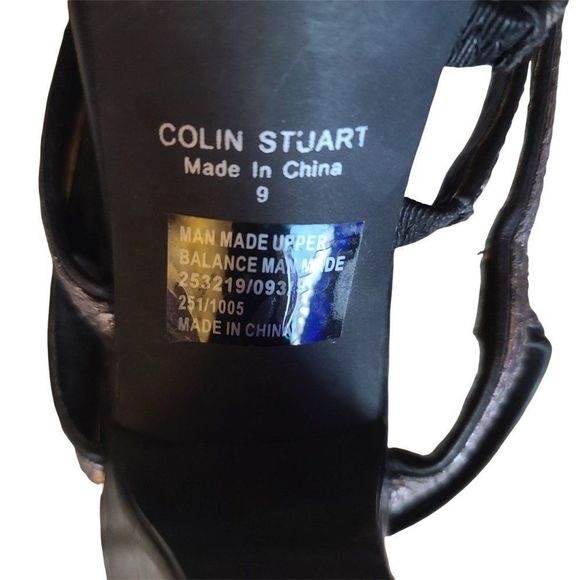 Colin Stuart High Heel Sandals Black with Silver Size 9 - Picture 4 of 6